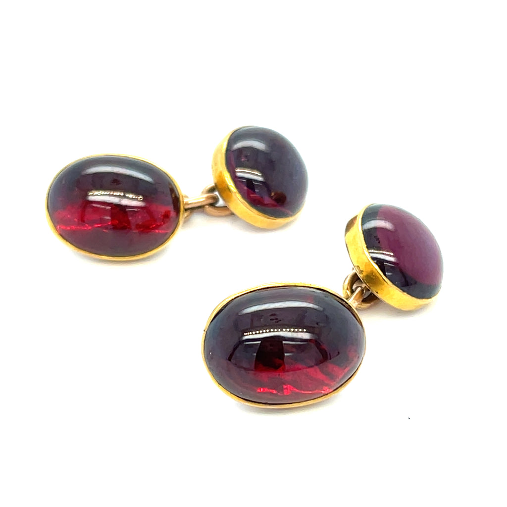 Victorian Antique Garnet 9ct Cufflinks