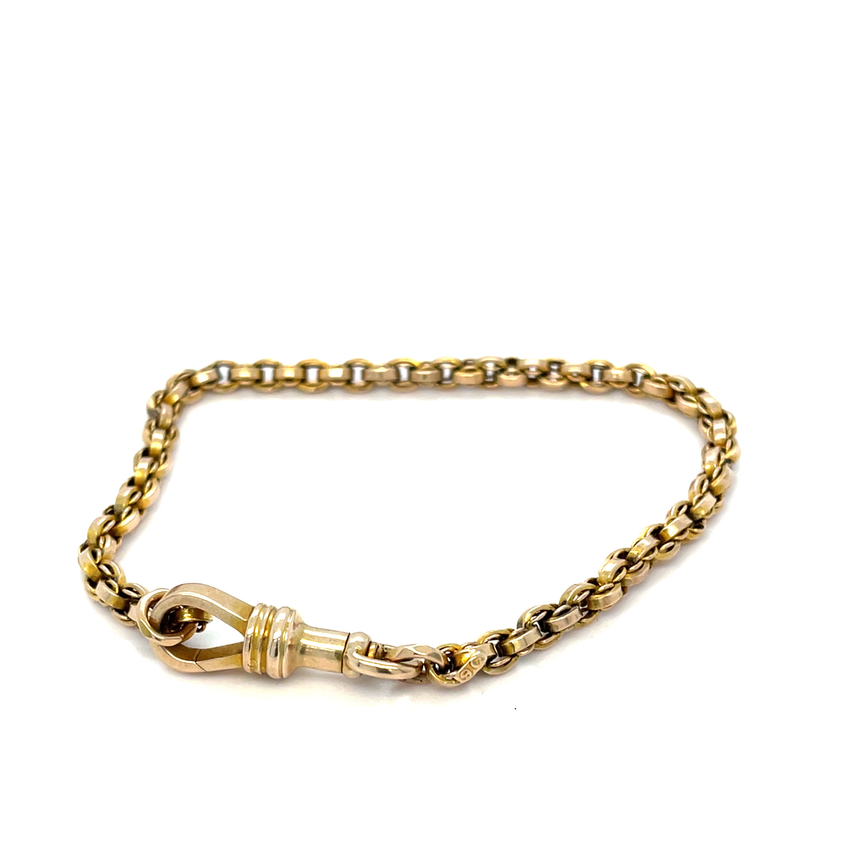 Victorian Gold Watch Chain Dog Clip Bracelet 9ct