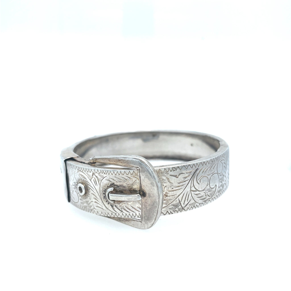 Antique Victorian Silver Belt Bangle