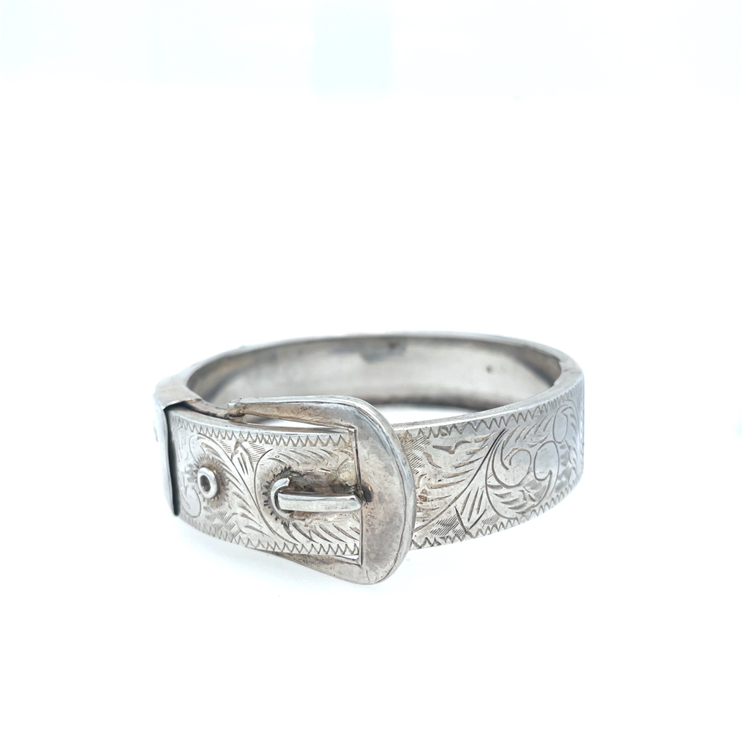 Antique Victorian Silver Belt Bangle