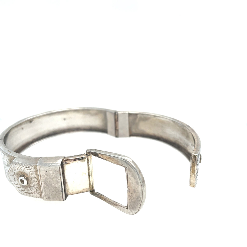 Antique Victorian Silver Belt Bangle