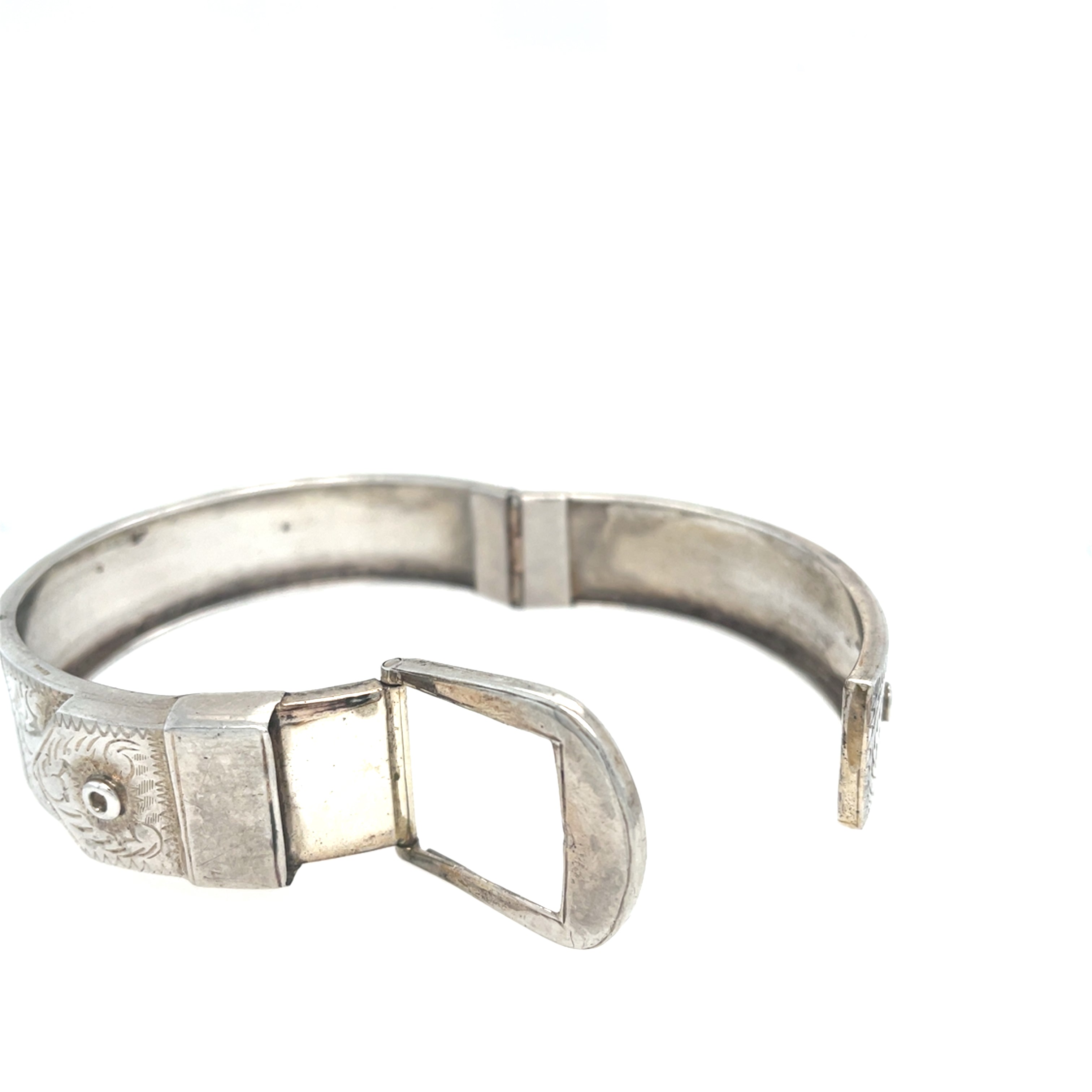 Antique Victorian Silver Belt Bangle
