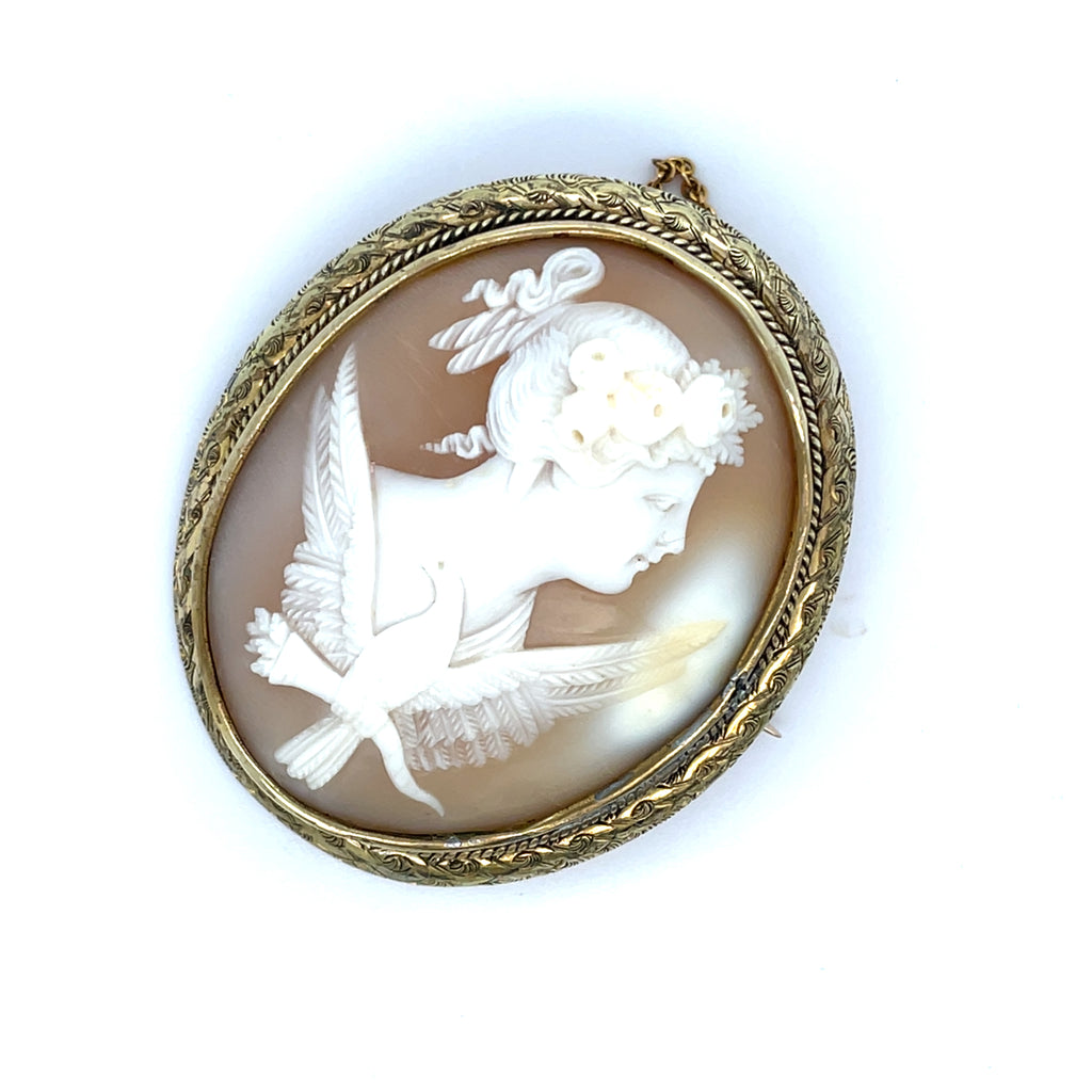 Victorian Carved Shell Cameo Of Aphrodite