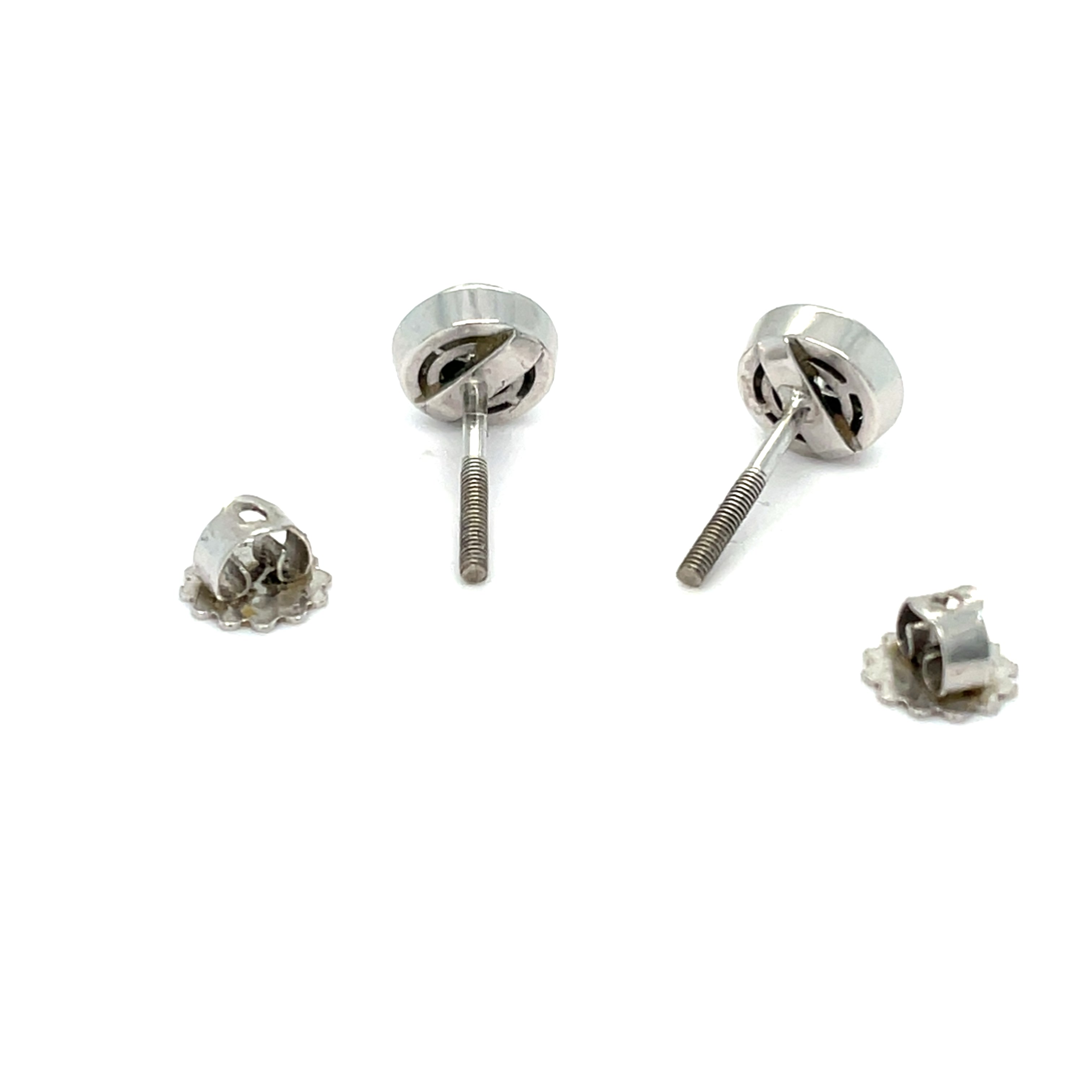 Vintage Platinum and Diamond Old European Cut Ear Studs