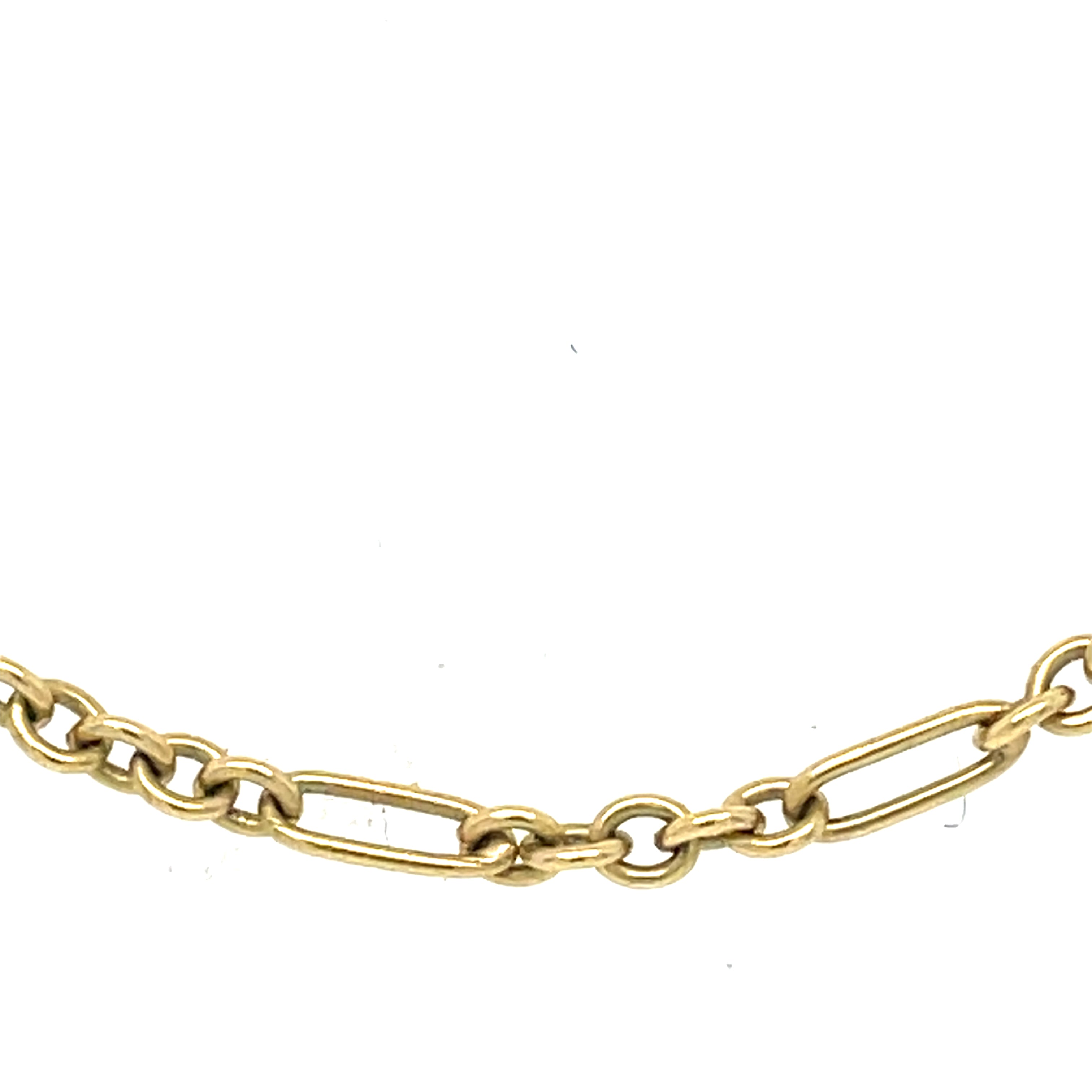 Edwardian Antique Gold and Pearl Trombone Linked Necklace 18ct Gold