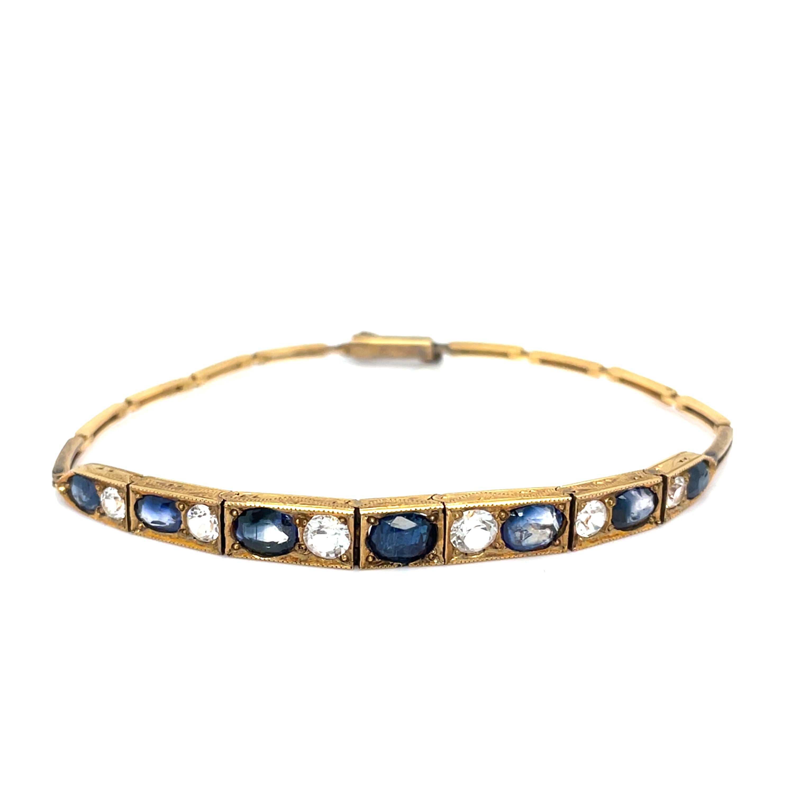 Antique Edwardian Sapphire Line Bracelet