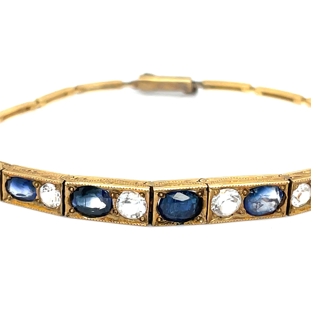 Antique Edwardian Sapphire Line Bracelet