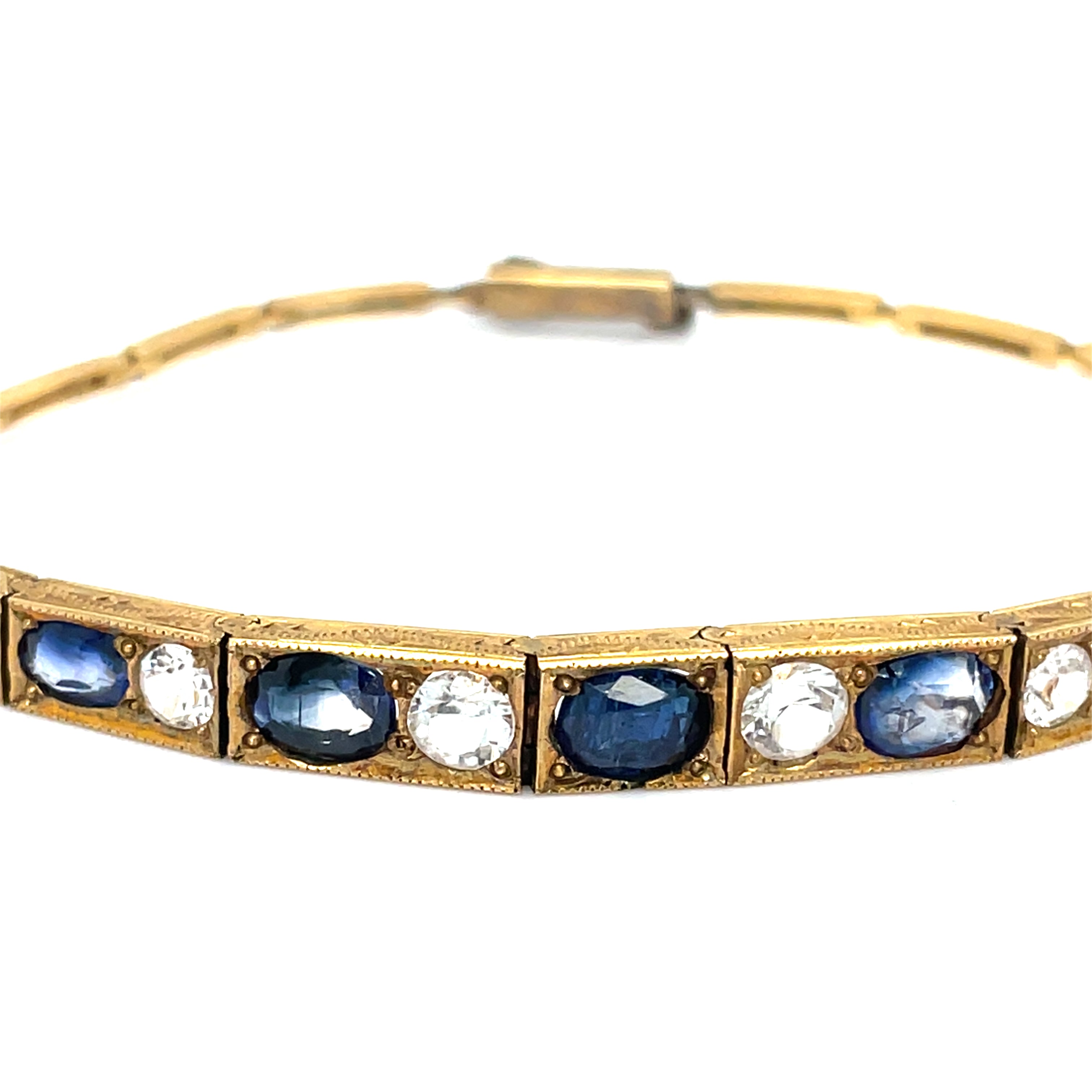 Antique Edwardian Sapphire Line Bracelet