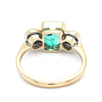 Emerald and Diamond Three Stone Ring 18ct