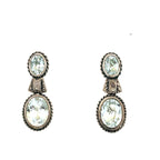 Pale Aquamarine Silver and Gold Earrings Circa 1880