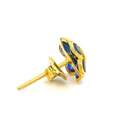 18ct Gold Sapphire Flowerhead Stud Earrings