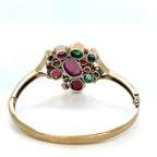 Multi Gem or Tuti-Fruti Vintage Gold Bangle