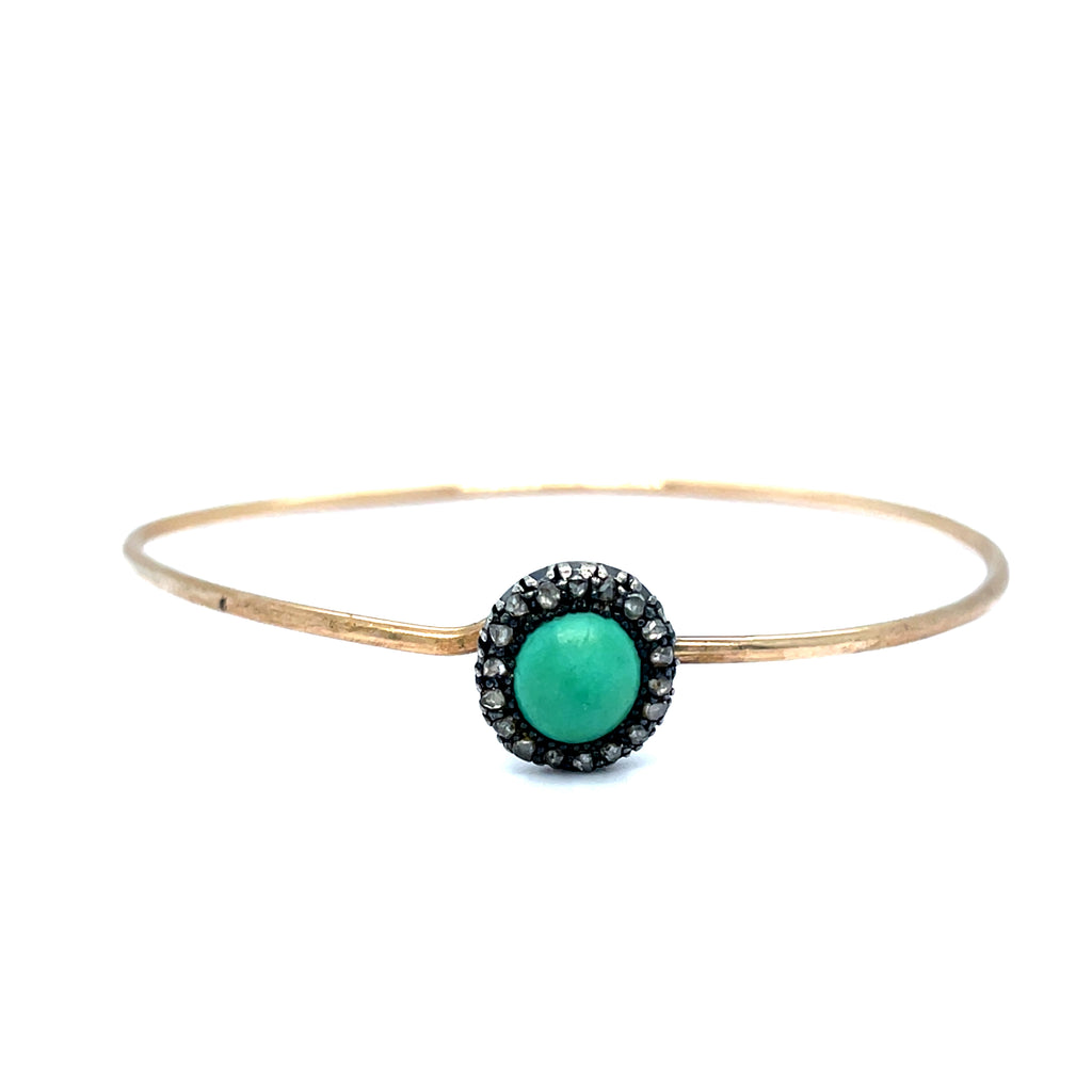 Turquoise and Diamond Antique 9ct Bracelet