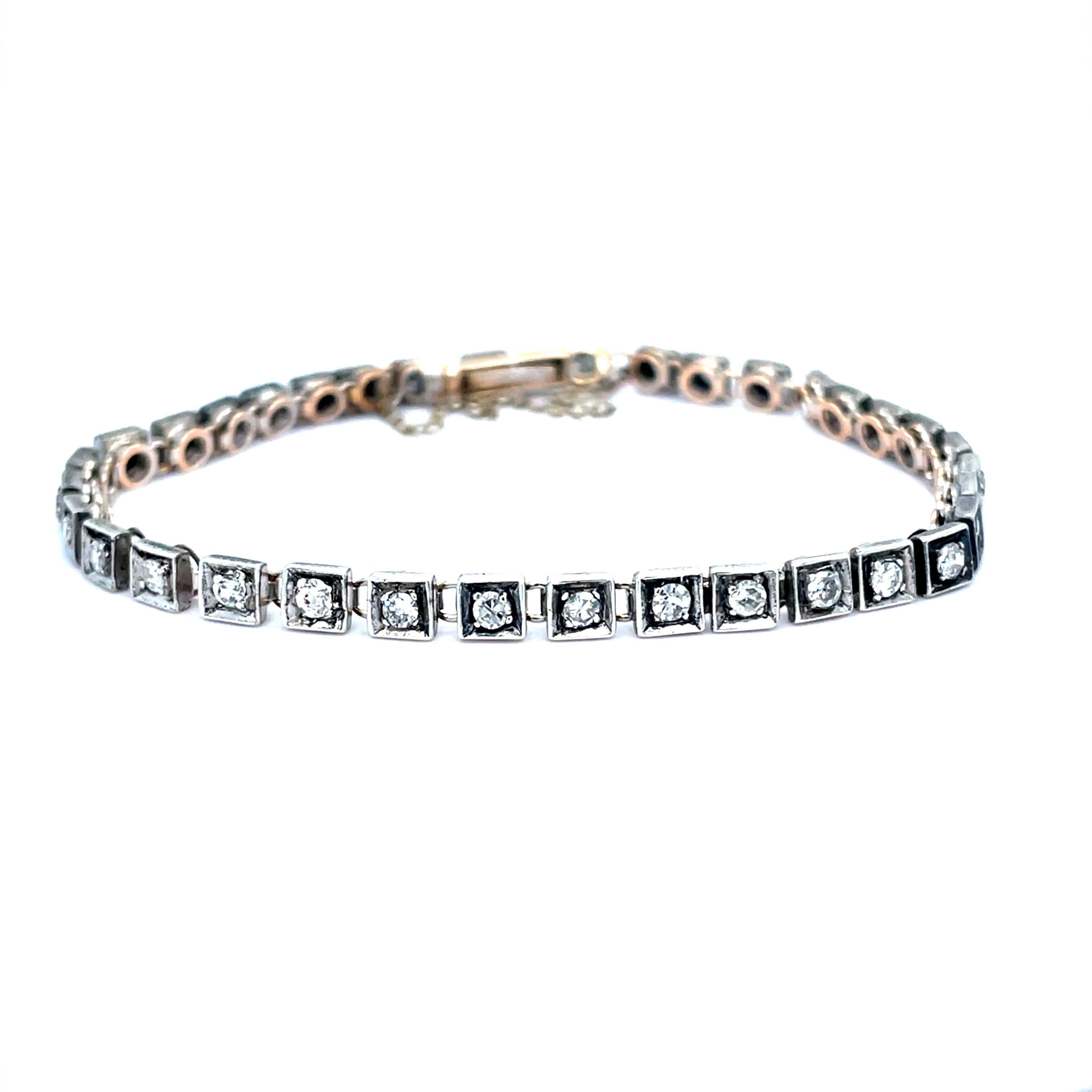 Antique Diamond Gold Line Bracelet