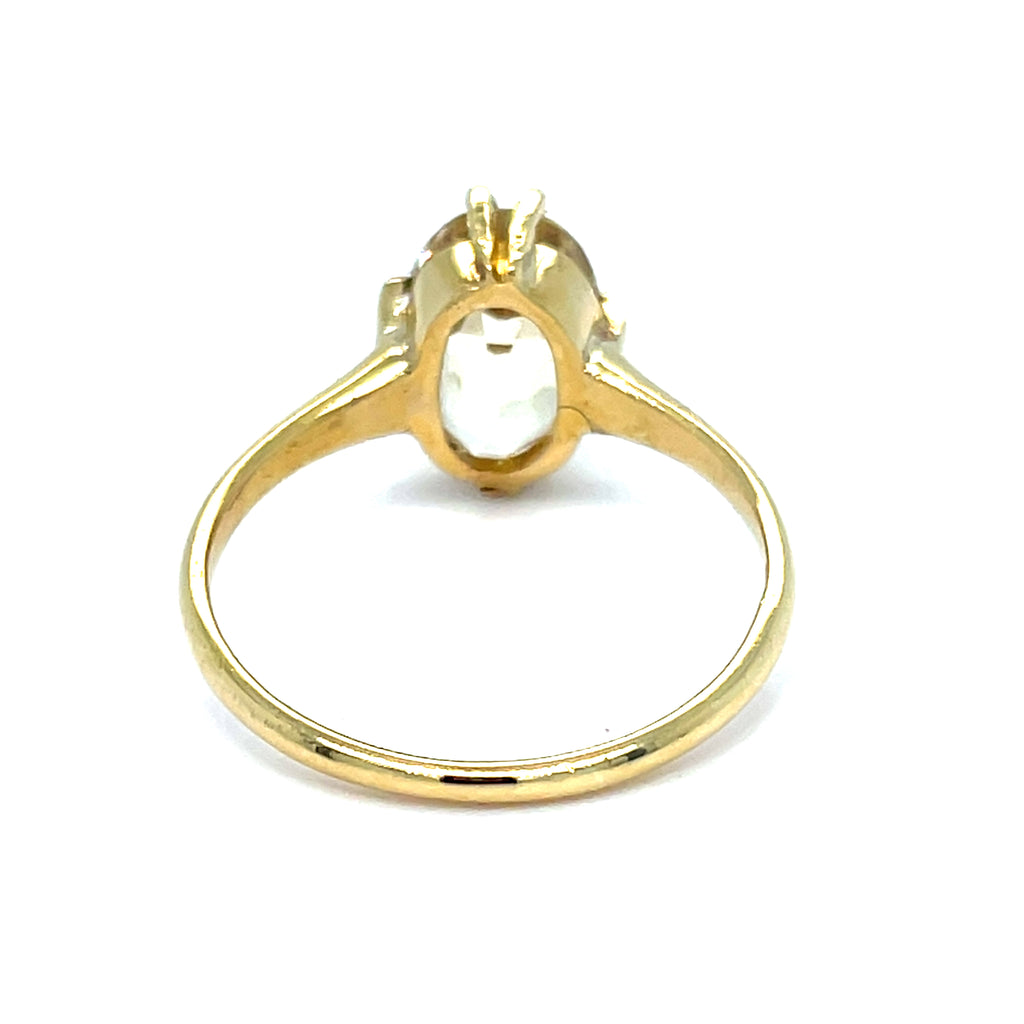 Vintage Natural Ceylon Yellow Sapphire 18ct Gold Ring