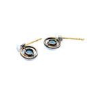 Aquamarine Platinum and Pearl 15ct Gold Earrings