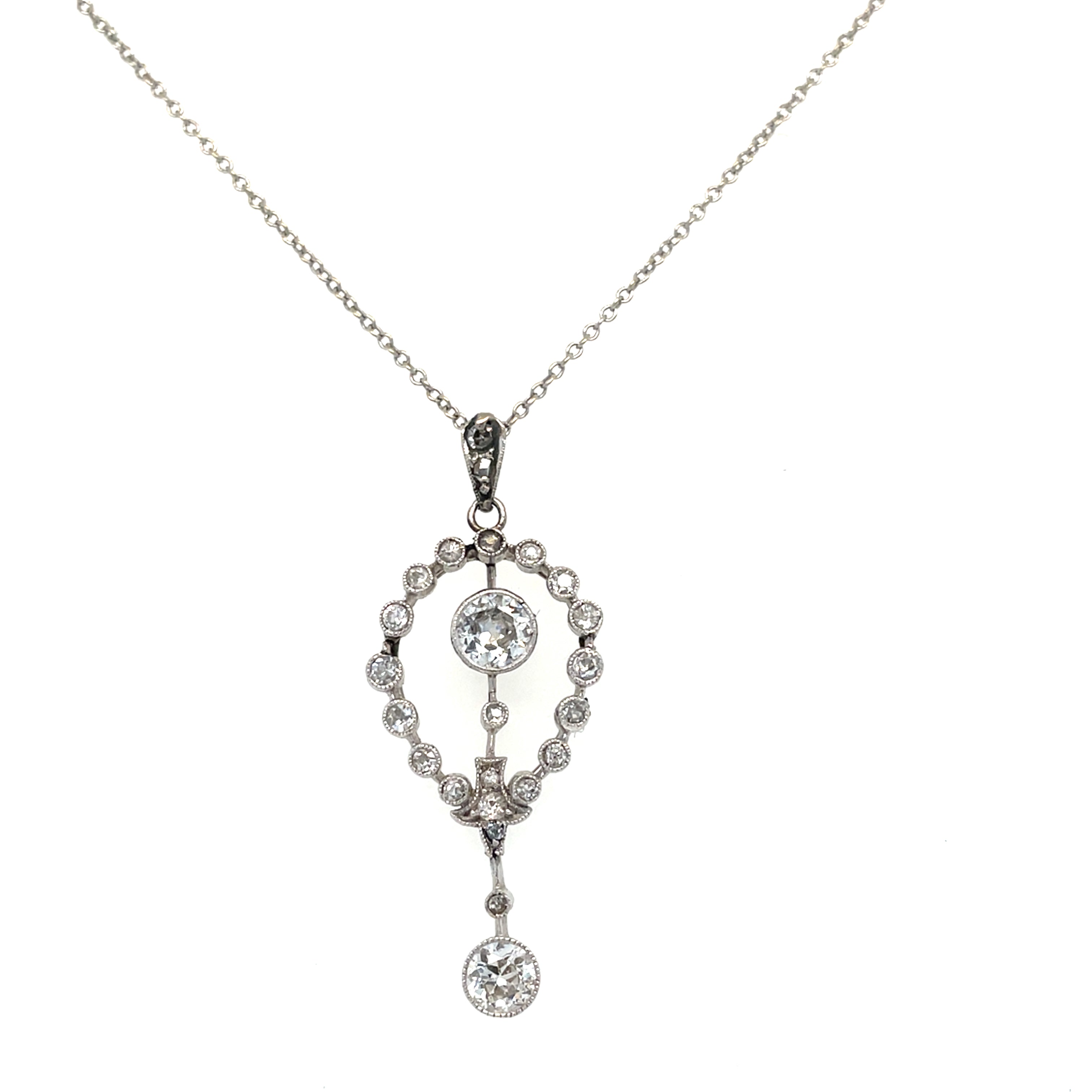 Edwardian Diamond Filigree Pendant