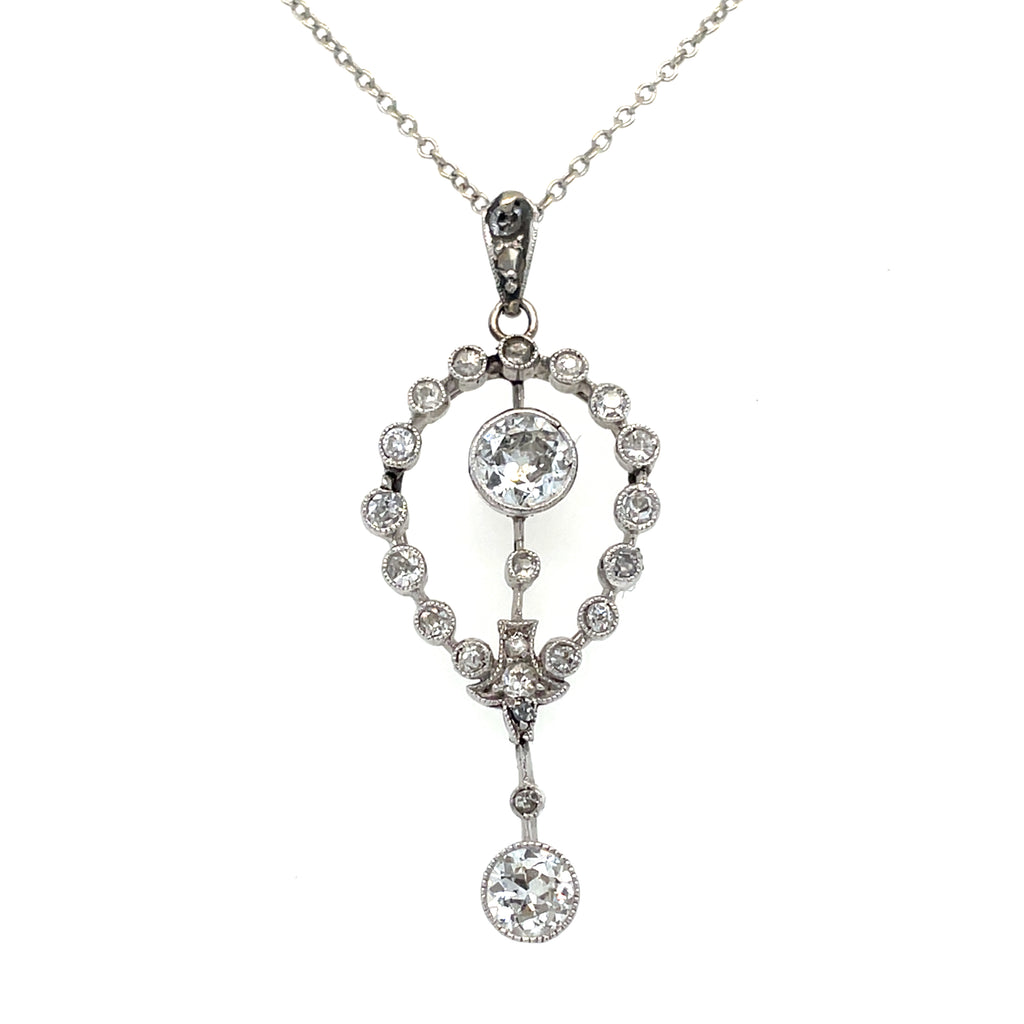 Edwardian Diamond Filigree Pendant