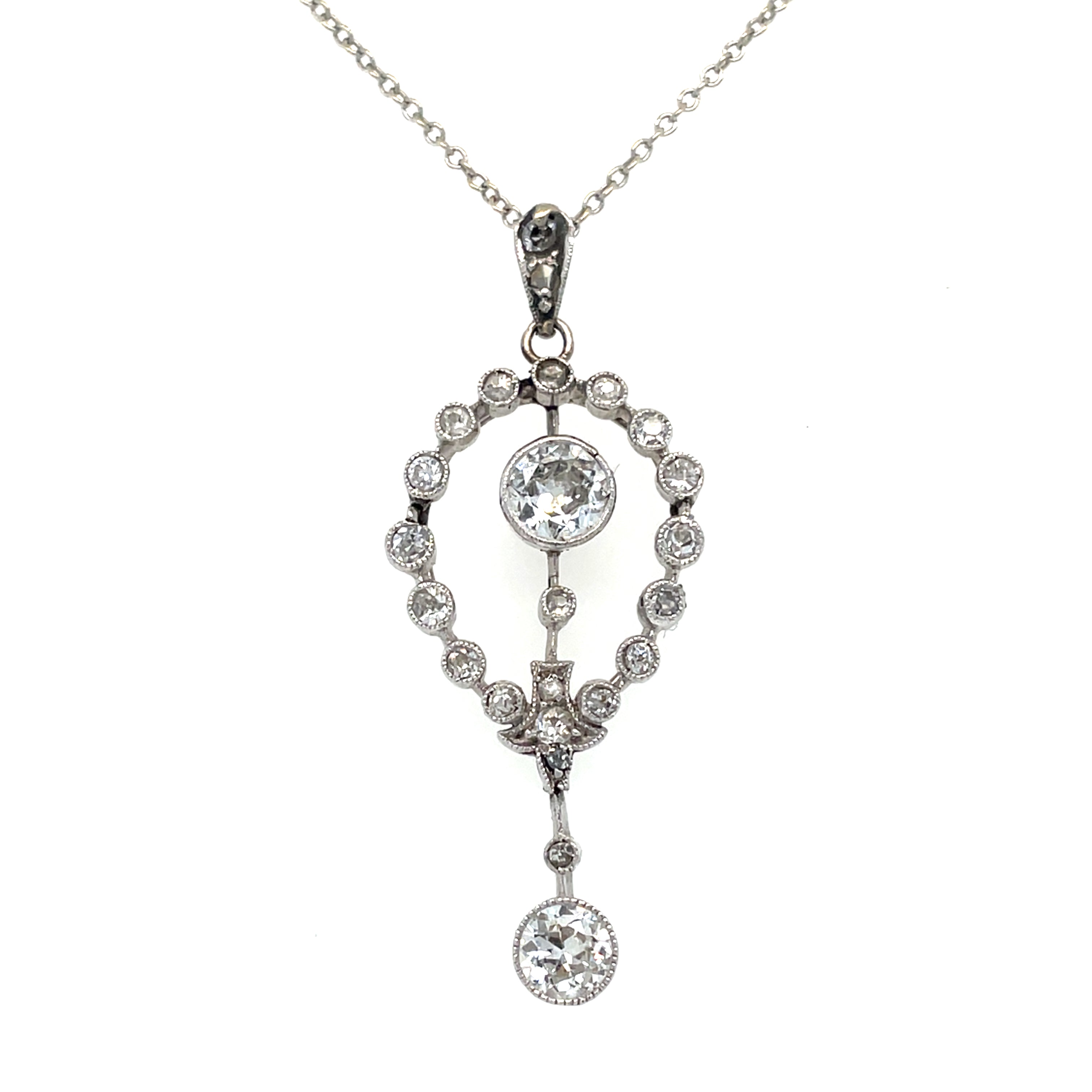 Edwardian Diamond Filigree Pendant