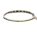 Victorian Diamond and Pearl 18ct Gold Bangle