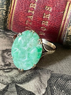 Antique Natural Jadeite Gold Ring