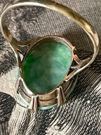 Antique Natural Jadeite Gold Ring