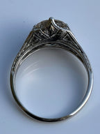 1.6ct Diamond Solitaire Art Deco Platinum Ring