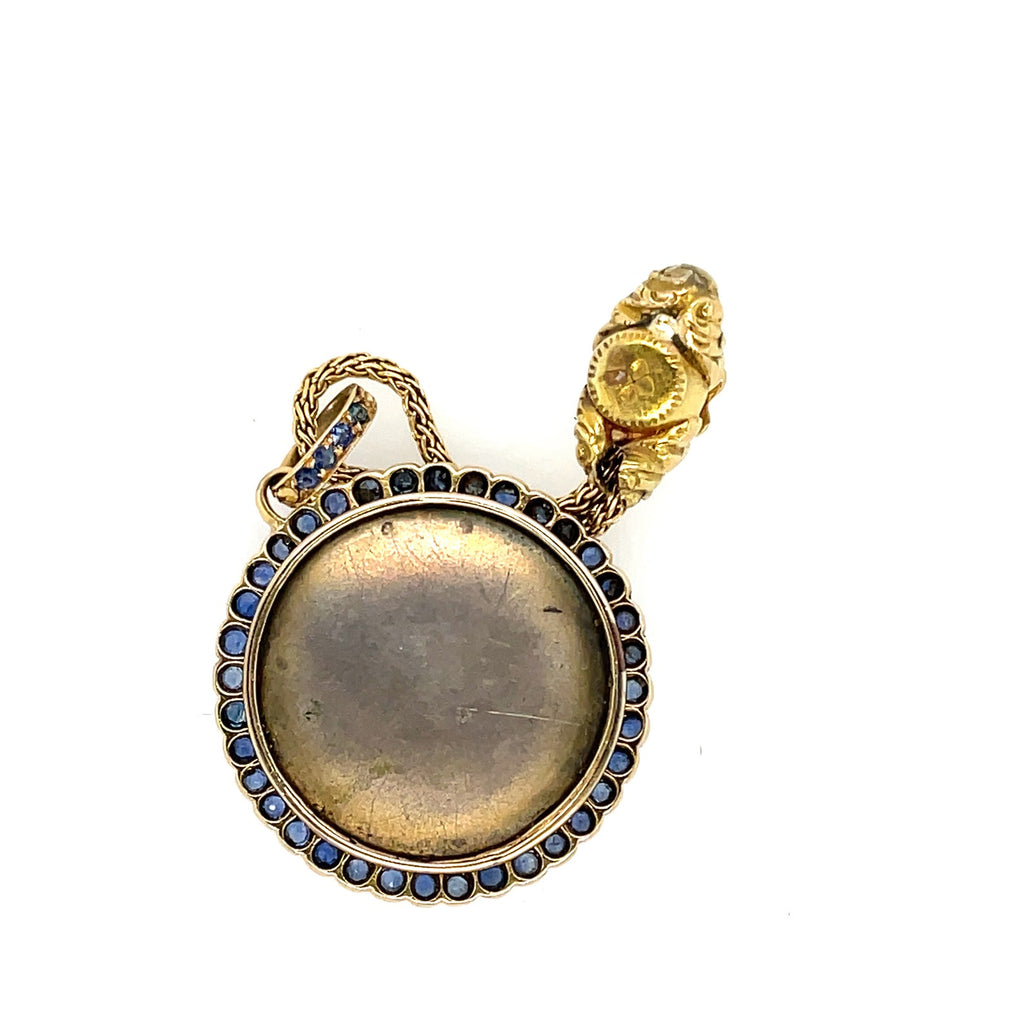 Antique Sapphire Portrait Locket