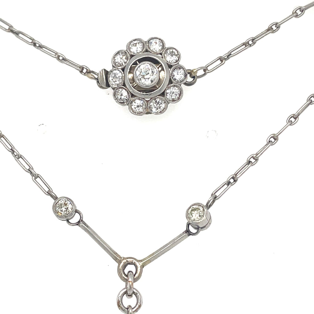 12ct Yellow Sapphire Antique Edwardian Pendant Necklace