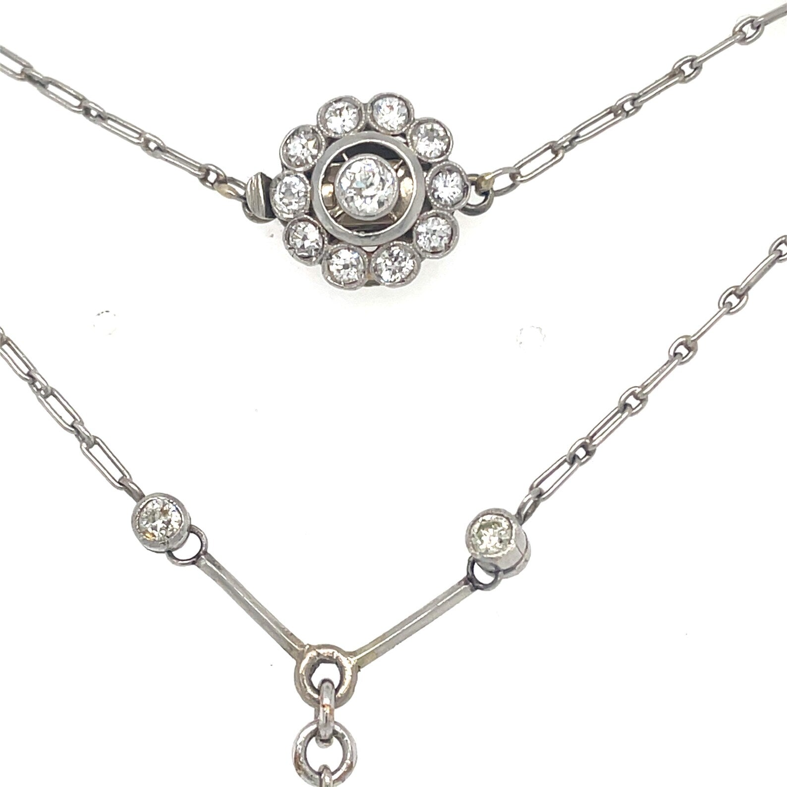 12ct Yellow Sapphire Antique Edwardian Pendant Necklace
