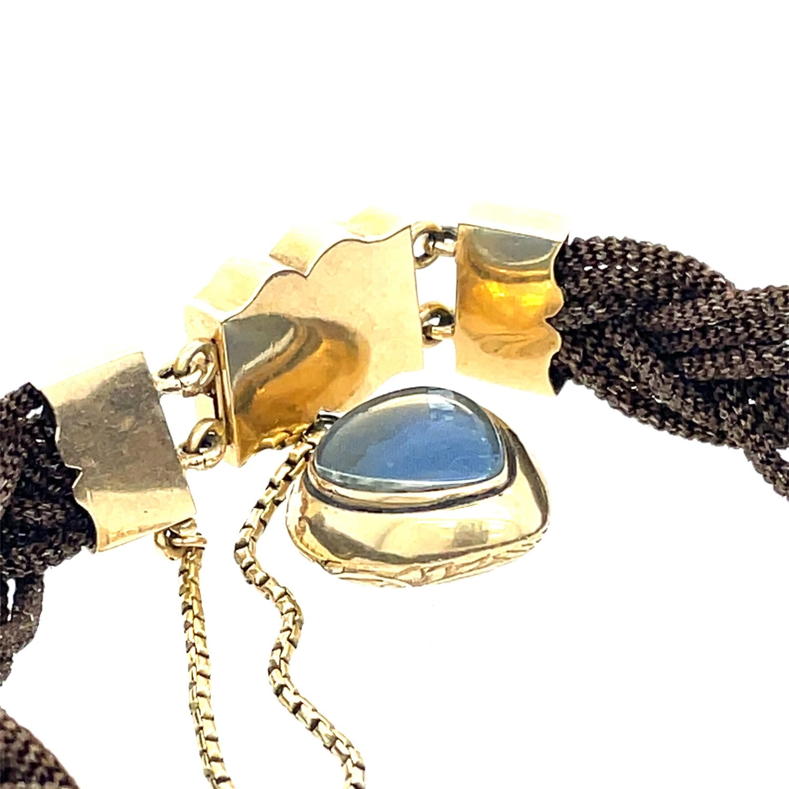 Antique Plaited 15ct Gold Memorial Heart Bracelet