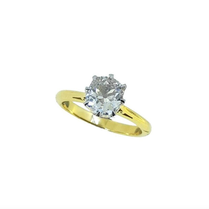 1.20ct Mine Cut Solitaire Antique Diamond Ring