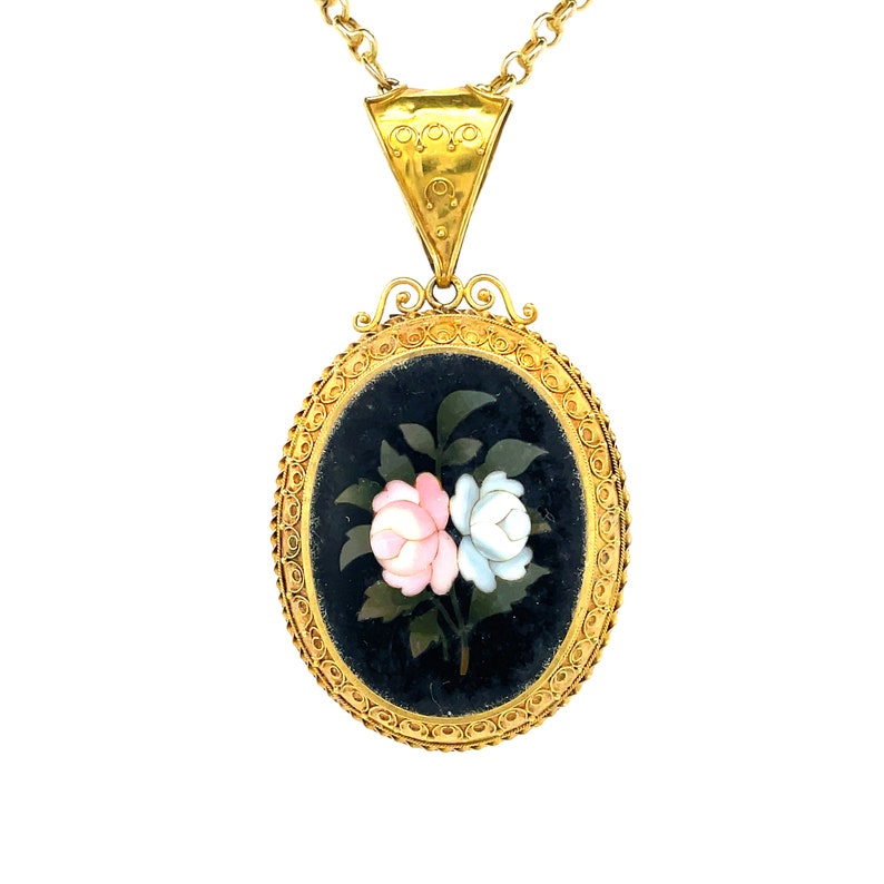 Pietra Dura Floral Locket