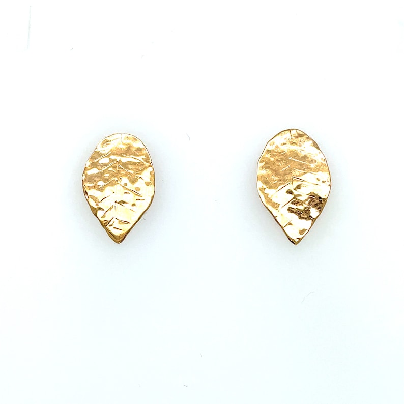 Gold Leaf Shaped Earrings 9ct