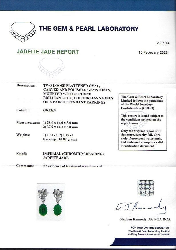 Imperial Jadeite Diamond 18ct gold Earrings