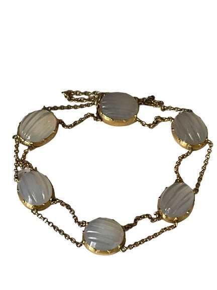 An Victorian Moonstone Bracelet set in 18ct Gold