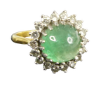 Emerald and Diamond Cluster Ring
