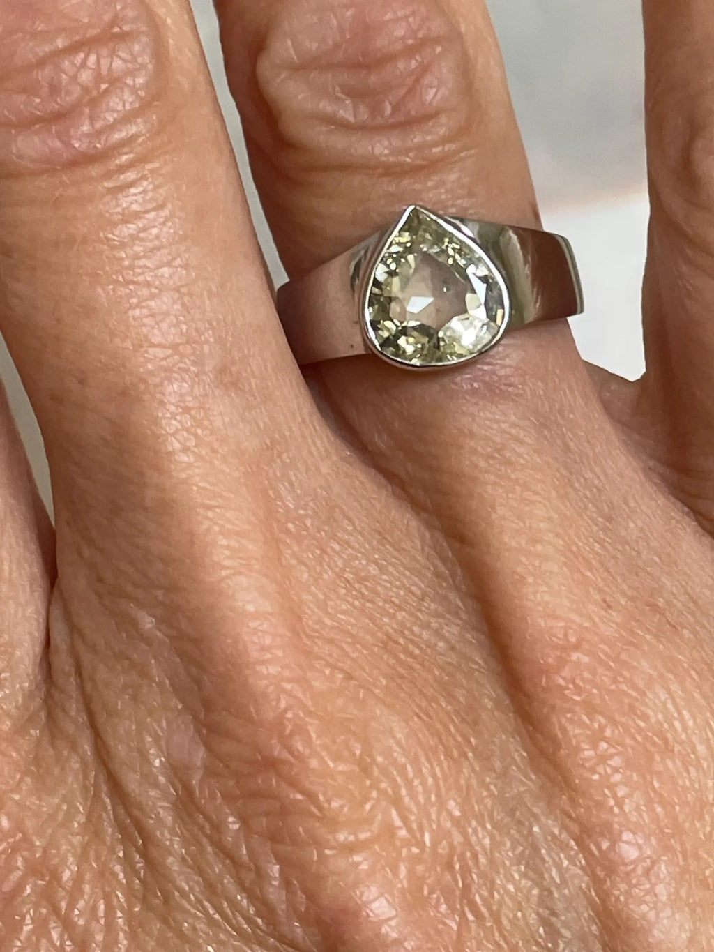 1.2ct Pear Shaped Natural Yellow Diamond Solitaire ring