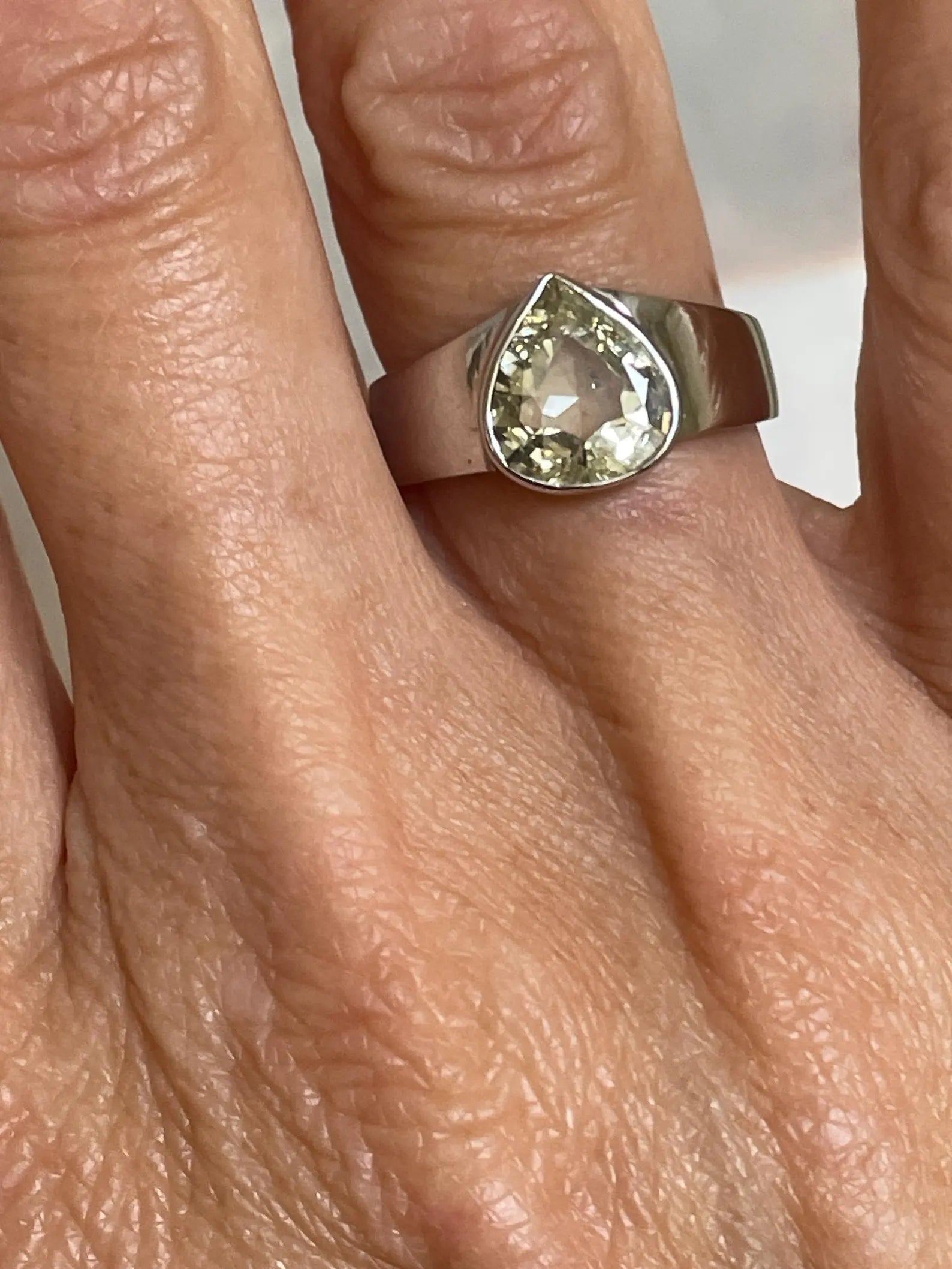 1.2ct Pear Shaped Natural Yellow Diamond Solitaire ring