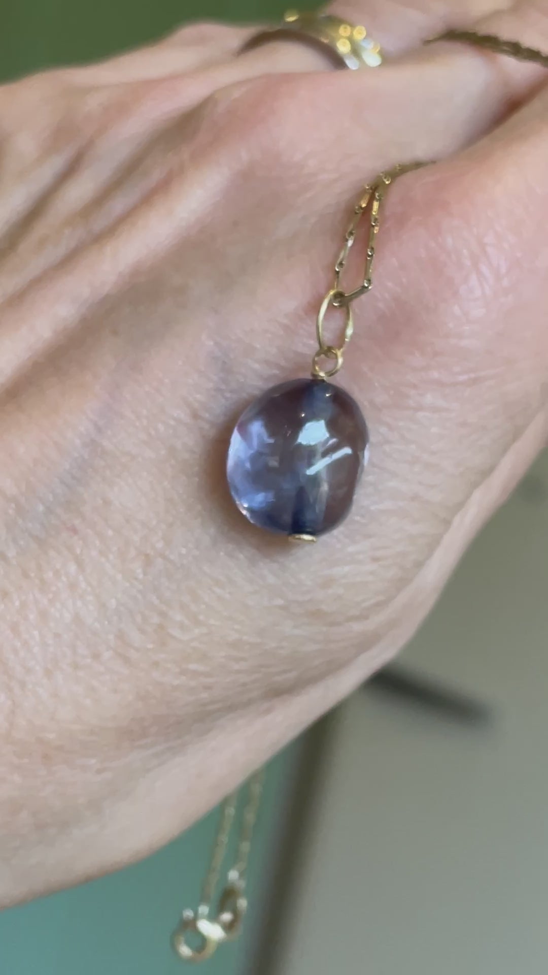 Antique Ceylon Sapphire Bead Pendant