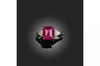 Burmese Unheated Ruby and Diamond Sugarloaf Cabochon Certified Ring