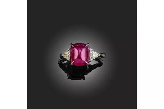Ruby and Diamond Cabochon Ring