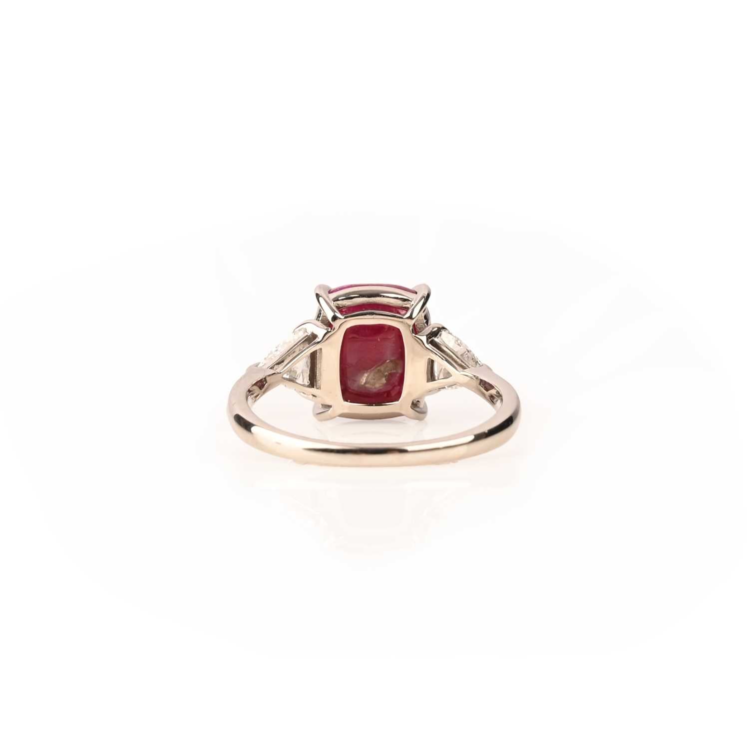 Ruby and Diamond Cabochon Ring