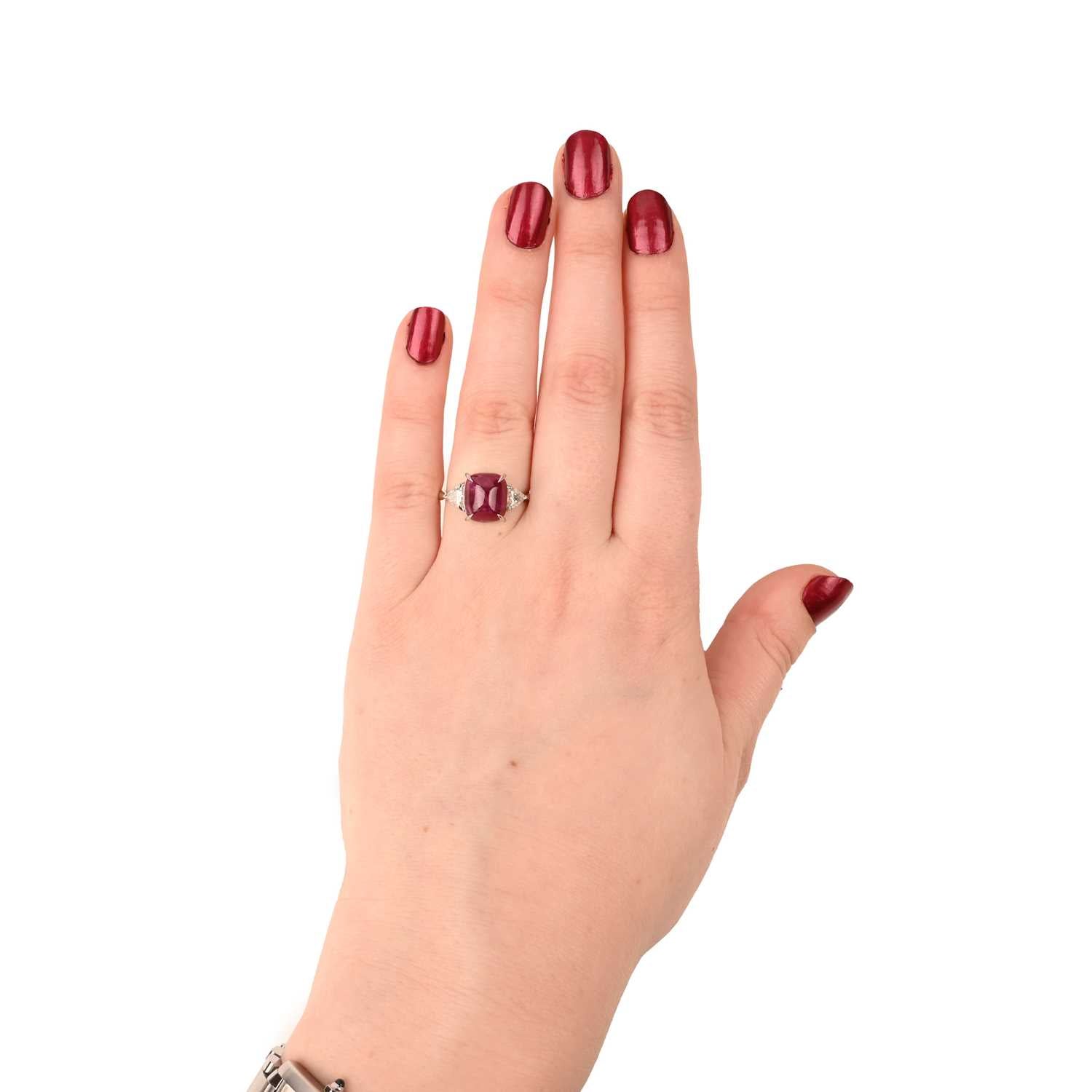 Ruby and Diamond Cabochon Ring
