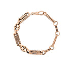 Antique Victorian Fancy Link 9k Gold Albertina Bracelet with Dog Clip