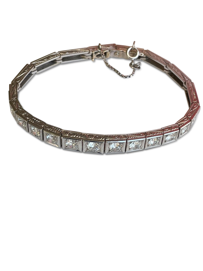 Mid Century Diamond Line Bracelet